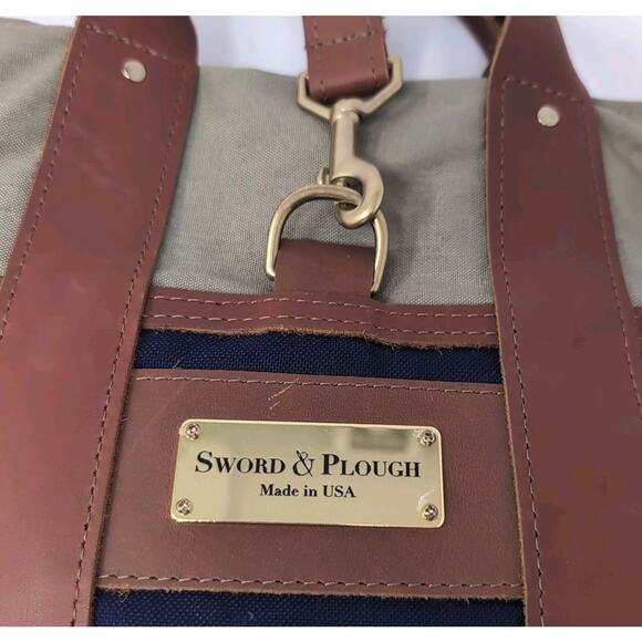 Sword & Plough Signature Tote Bag Made in USA Veteran Repurposed Military Fabric - Picture 5 of 12